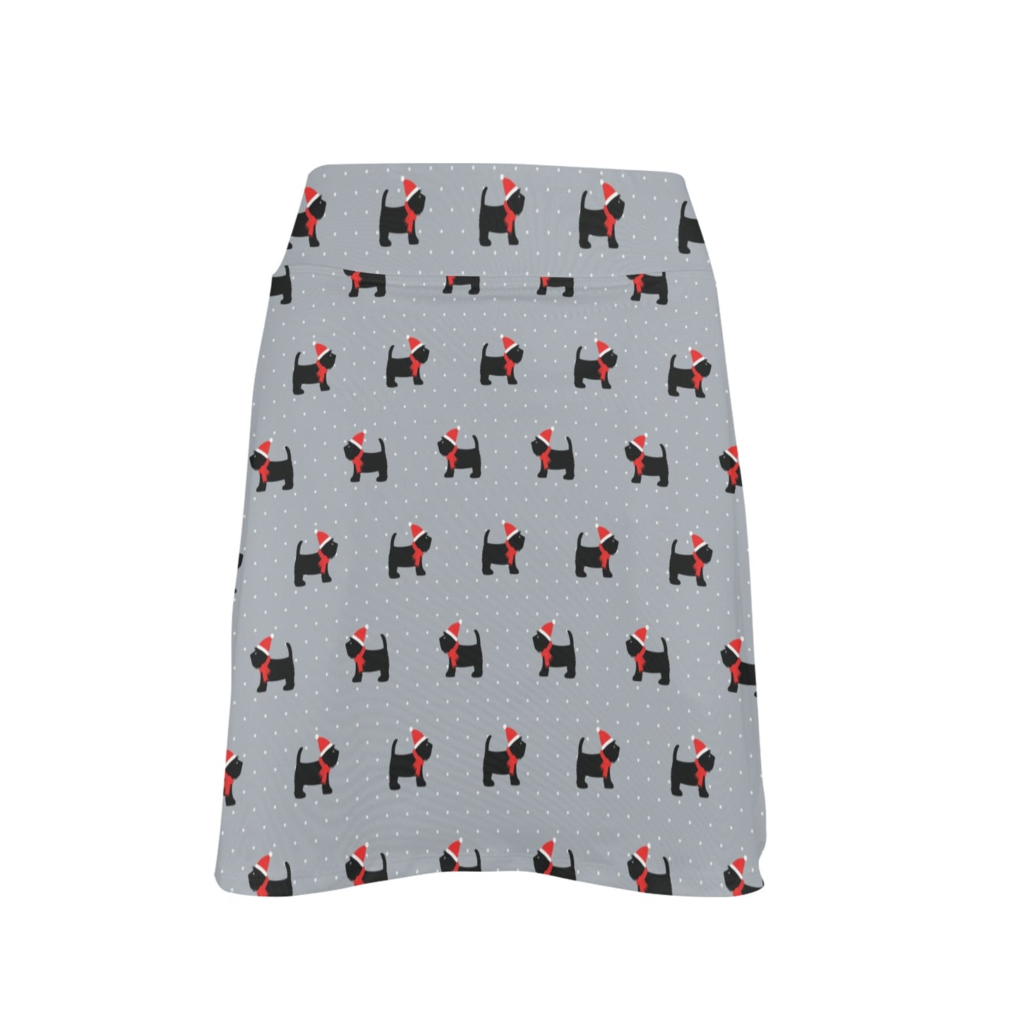 Scottish Christmas Themed Terriers Print Design LKS3018 17" Golf & Pickleball Skort with Pockets