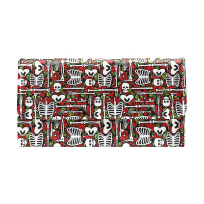 Skeleton Pattern Print Women's Trifold Wallet