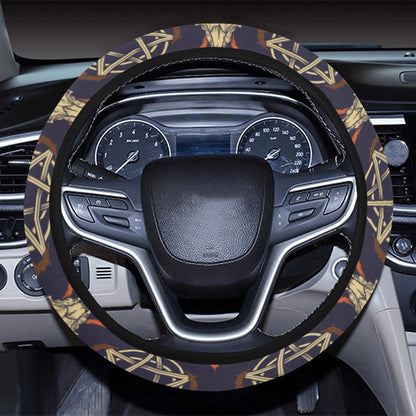 Buffalo Head Print Design LKS403 Steering Wheel Cover with Elastic Edge