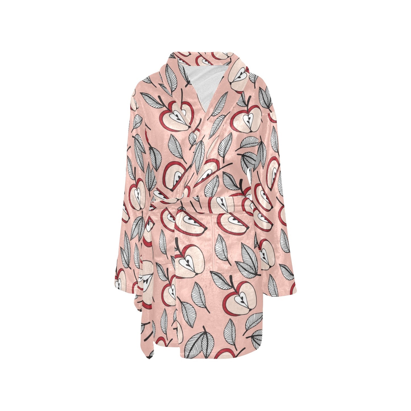 Apple Pattern Print Design AP04 Women's Fleece Robe