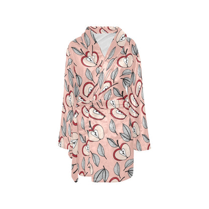 Apple Pattern Print Design AP04 Women's Fleece Robe