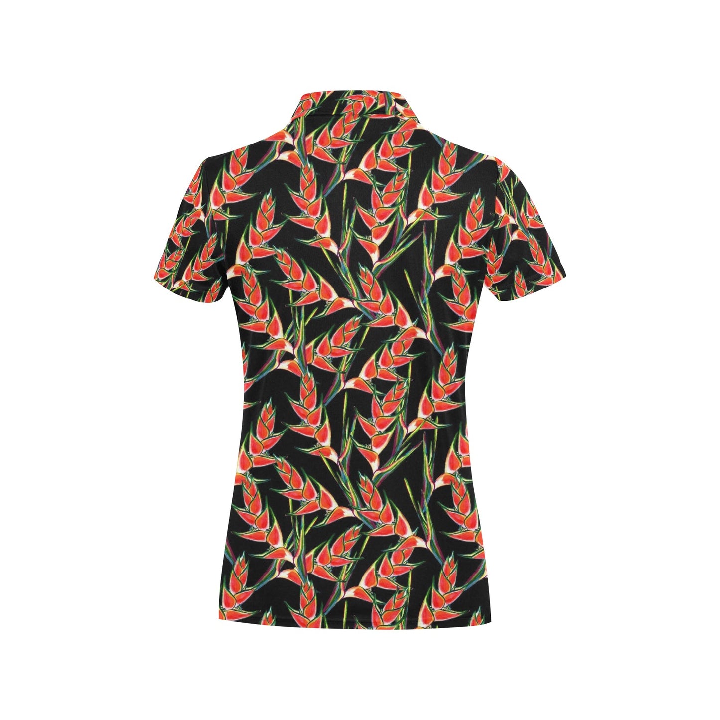 Heliconia Pattern Print Design HL010 Women's Polo Shirt