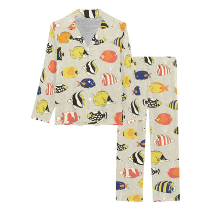 Angelfish Print Design LKS401 Women's Long Pajama Set
