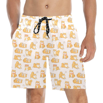 Shiba Inu Print Design LKS308 Men's Swim Trunks Beach Shorts