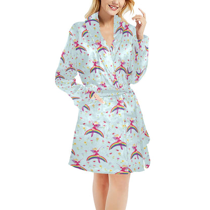 Fairy with Rainbow Print Pattern Women's Fleece Robe