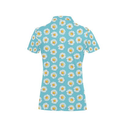 Daisy Pattern Print Design DS03 Women's Polo Shirt