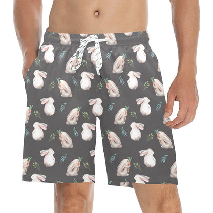 Rabbit Print Design LKS402 Men's Swim Trunks Beach Shorts
