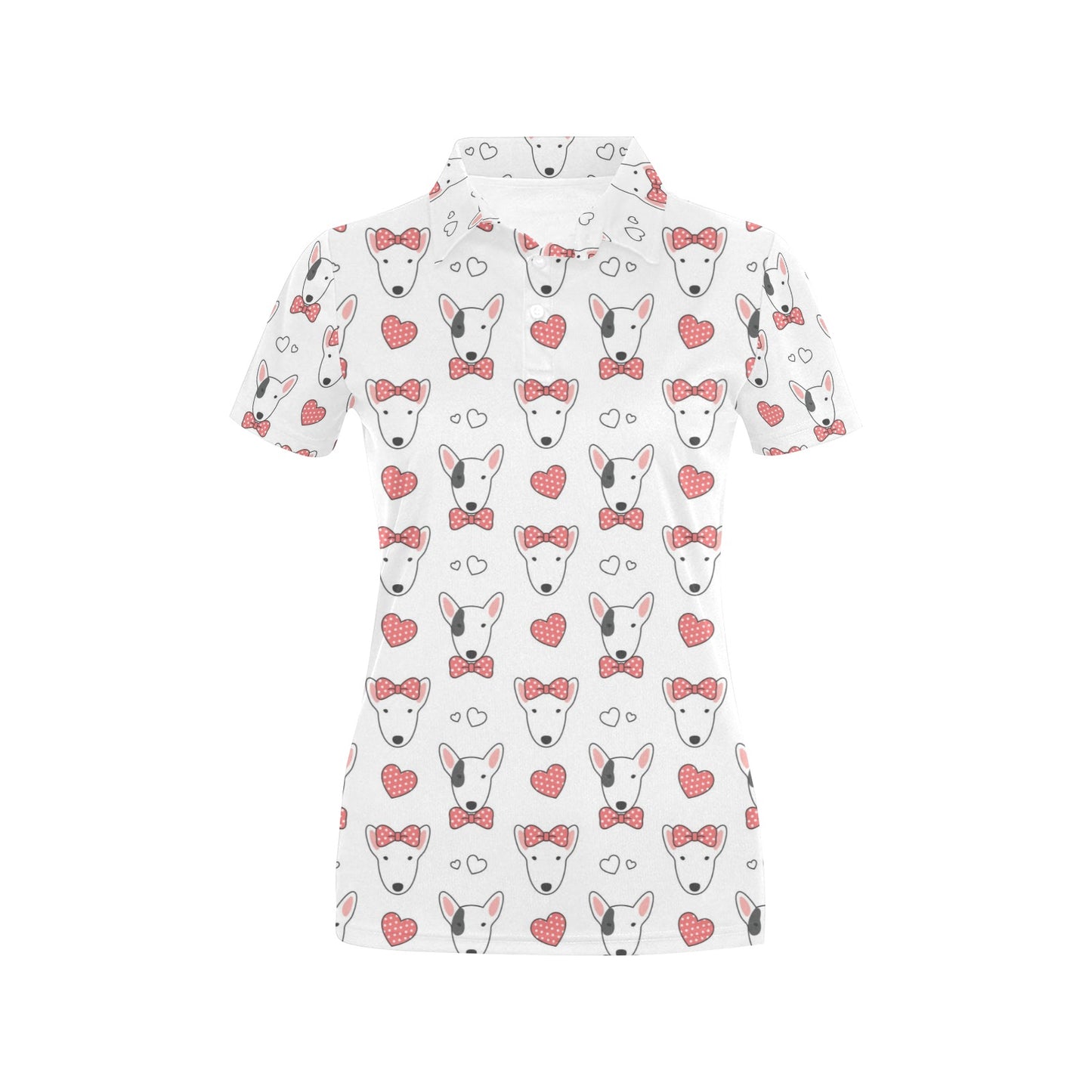 Bull Terriers Pattern Print Design 08 Women's Polo Shirt