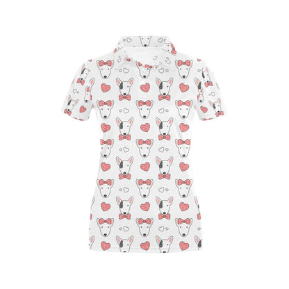 Bull Terriers Pattern Print Design 08 Women's Polo Shirt