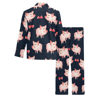 Pig Cute Pattern Print Design 02 Men's Long Pajama Set