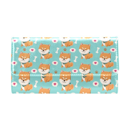 Shiba Inu Print Design LKS3013 Women's Trifold Wallet