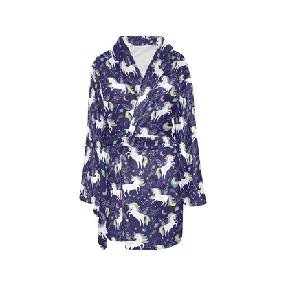 Unicorn Print Design LKS305 Women's Fleece Robe