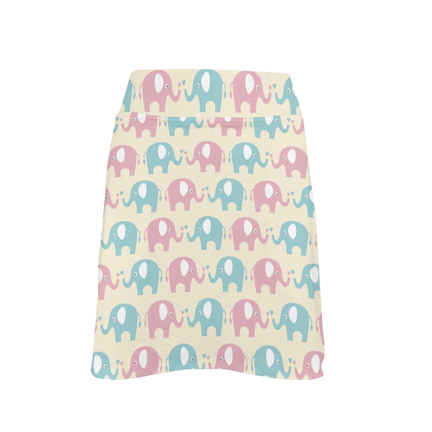 Elephant Baby Pastel Print Pattern 17" Golf & Pickleball Skort with Pockets
