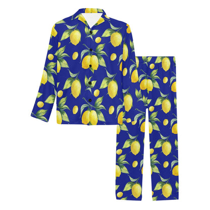 Lemon Pattern Print Design LM06 Men's Long Pajama Set