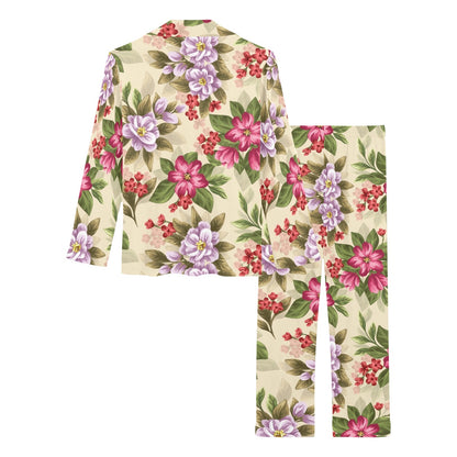 Summer Floral Pattern Print Design SF08 Women's Long Pajama Set