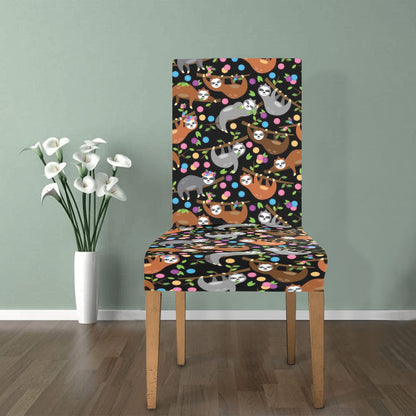 Sloth Print Design LKS306 Dining Chair Slipcover