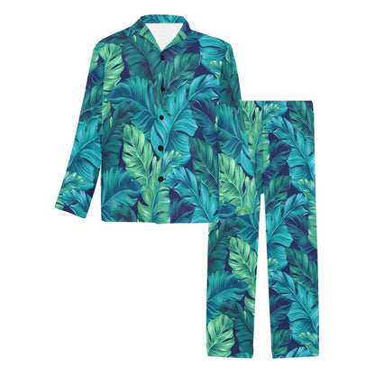 Banana Leaf Pattern Print Design BL05 Men's Long Pajama Set