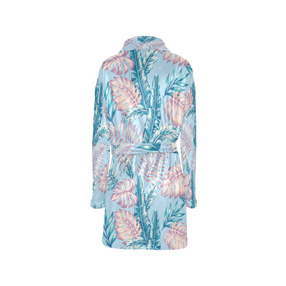 Tropical Flower Pattern Print Design TF01 Women's Fleece Robe