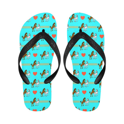 Horse Couple Love Print Design LKS309 Flip Flops
