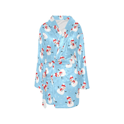 Snowman Print Design LKS305 Women's Fleece Robe