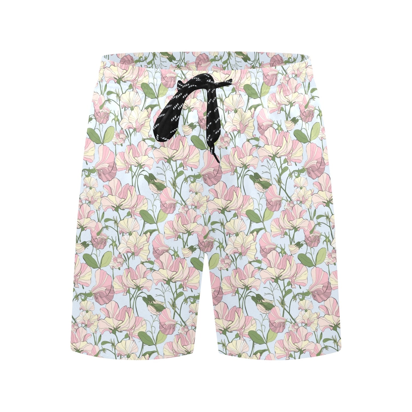 Sweet Pea Print Design LKS304 Men's Swim Trunks Beach Shorts