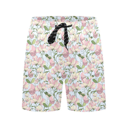 Sweet Pea Print Design LKS304 Men's Swim Trunks Beach Shorts