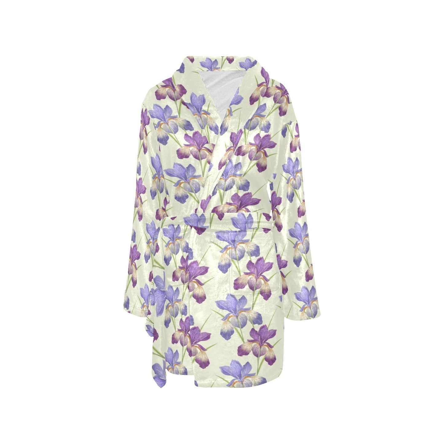 Iris Pattern Print Design IR08 Women's Fleece Robe