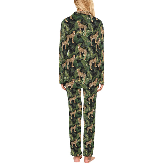 Cheetah Pattern Print Design 05 Women's Long Pajama Set