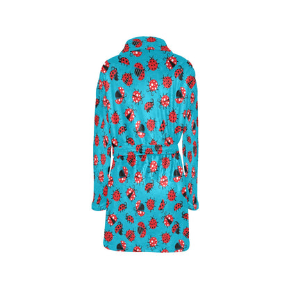 Ladybug Action Print Pattern Women's Fleece Robe