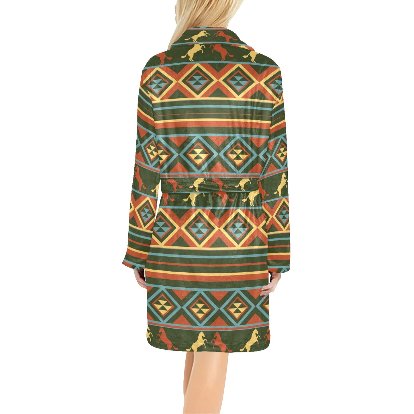 Horse Western Pattern Women's Fleece Robe
