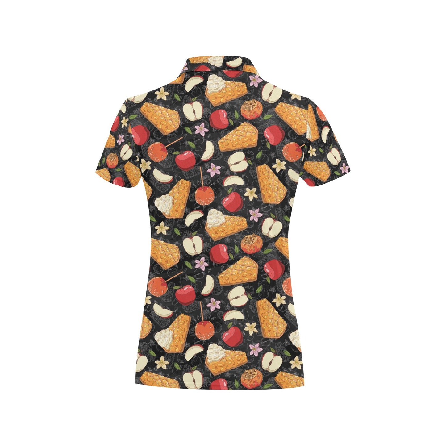 Apple Pie Pattern Print Design 01 Women's Polo Shirt