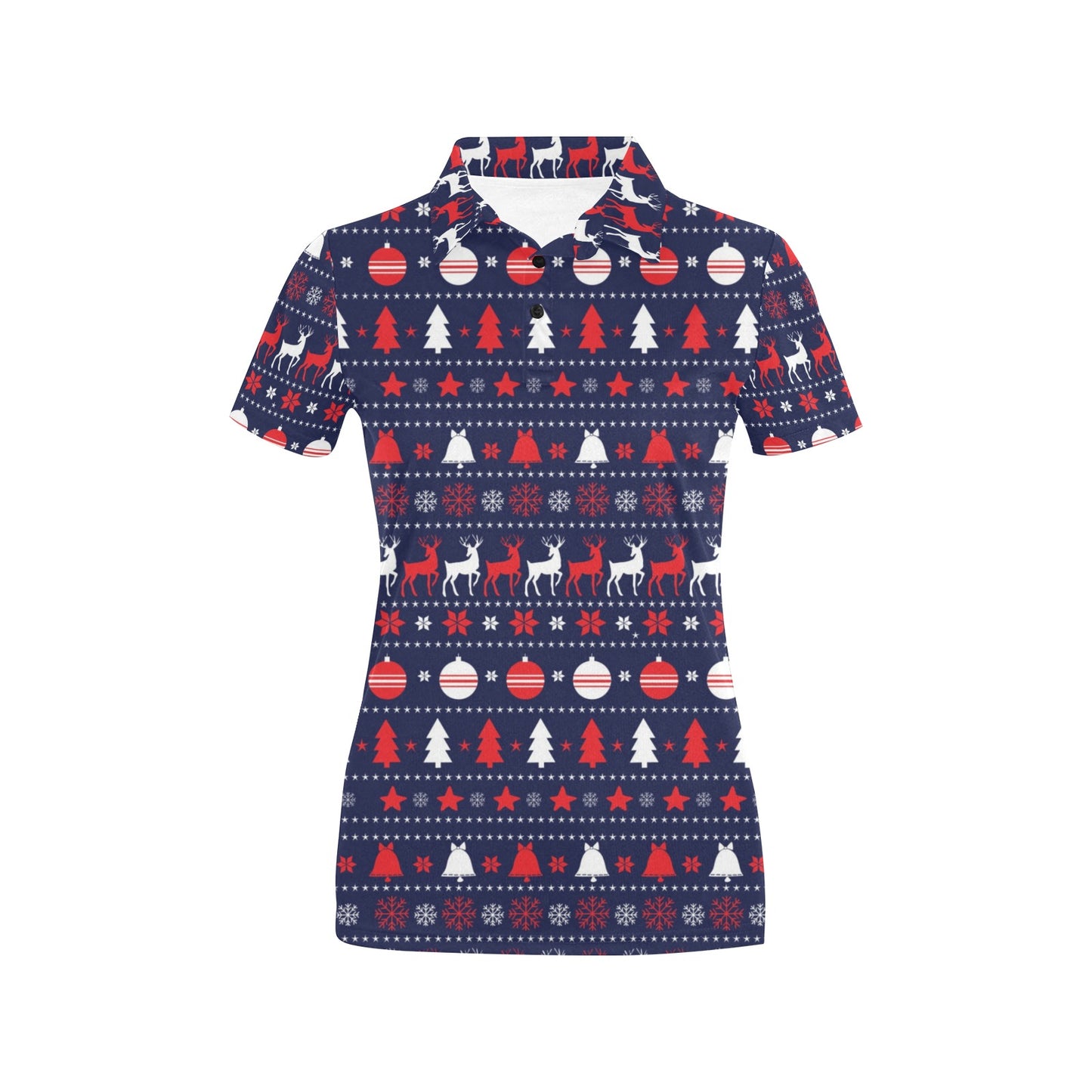 Reindeer Print Design LKS404 Women's Polo Shirt