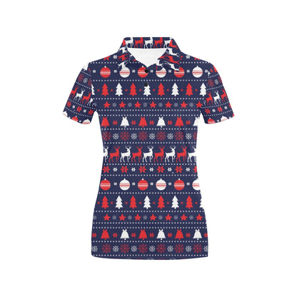 Reindeer Print Design LKS404 Women's Polo Shirt