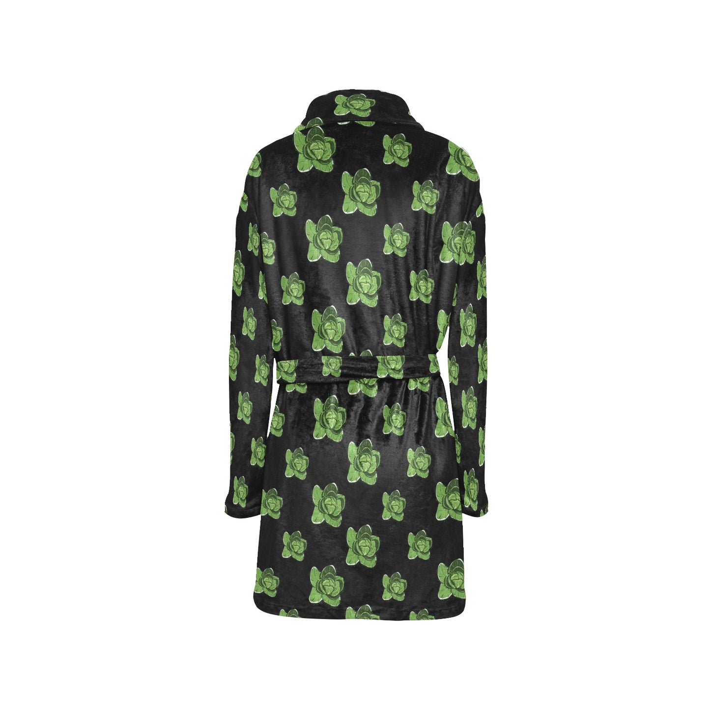 Cabbage Pattern Print Design 03 Women's Fleece Robe