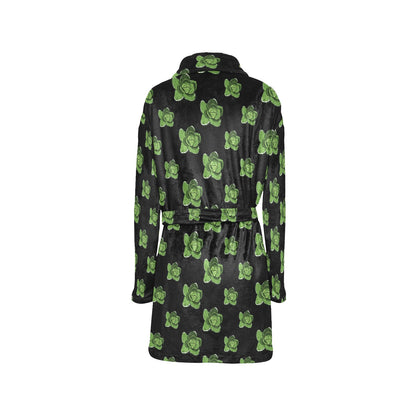 Cabbage Pattern Print Design 03 Women's Fleece Robe
