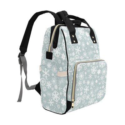 Snowflake Print Design LKS303 Diaper Bag Backpack