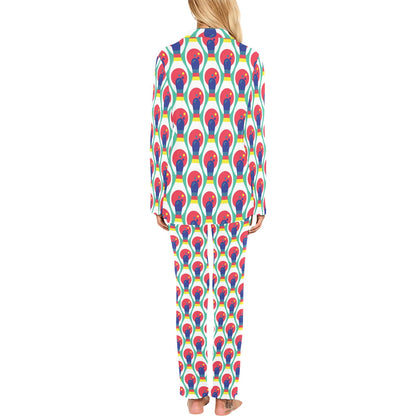 Bowling Pattern Print Design 05 Women's Long Pajama Set