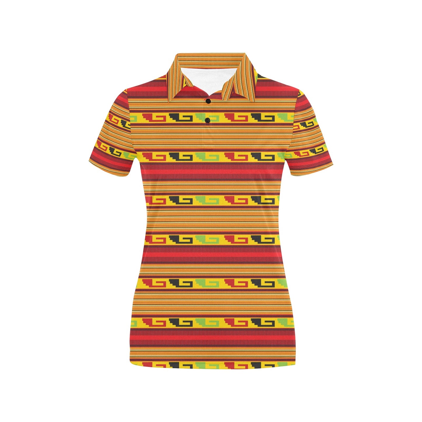 Mexican Blanket Ornament Print Pattern Women's Polo Shirt