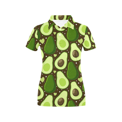Avocado Pattern Print Design AC04 Women's Polo Shirt