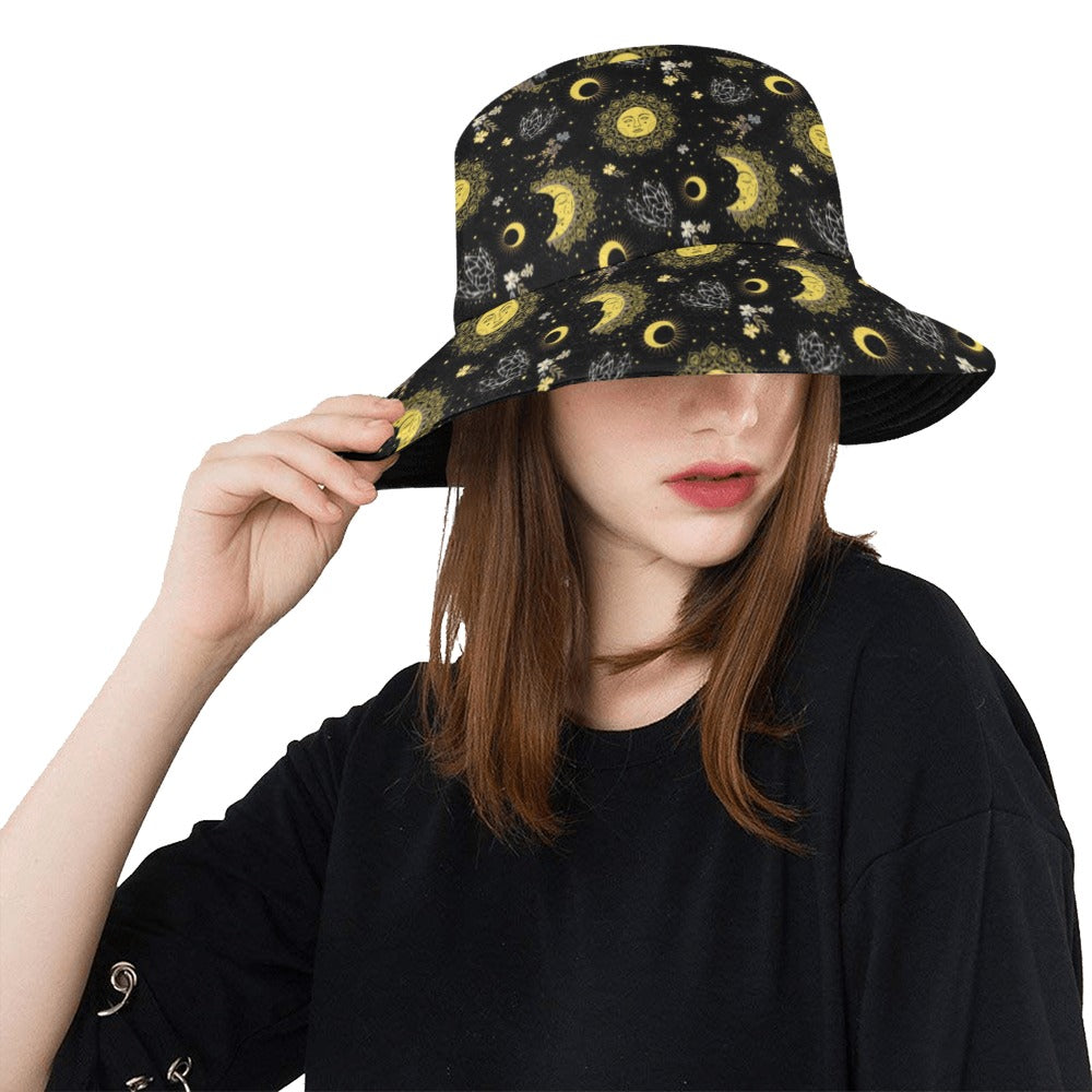 Sun Moon Print Design LKS301 Unisex Bucket Hat