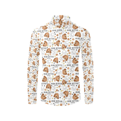 Setters Irish Print Design LKS301 Men's Long Sleeve Dress Shirt