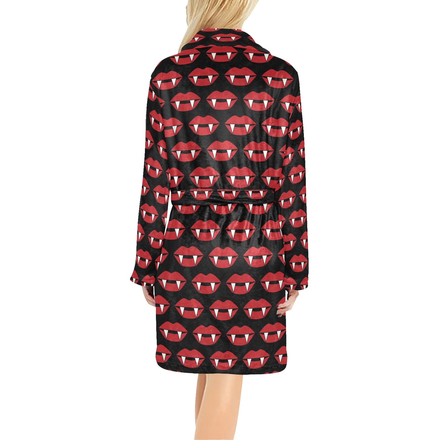 Vampire Lips Print Design LKS302 Women's Fleece Robe