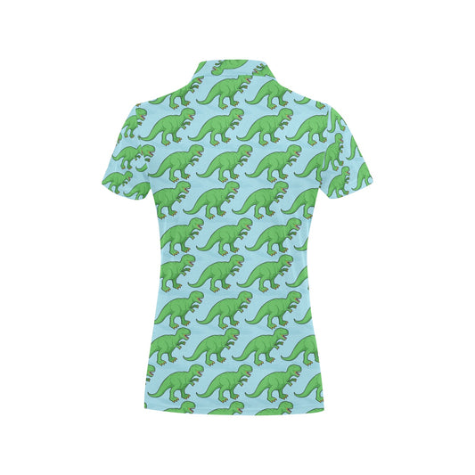 T Rex Pattern Print Design A01 Women's Polo Shirt