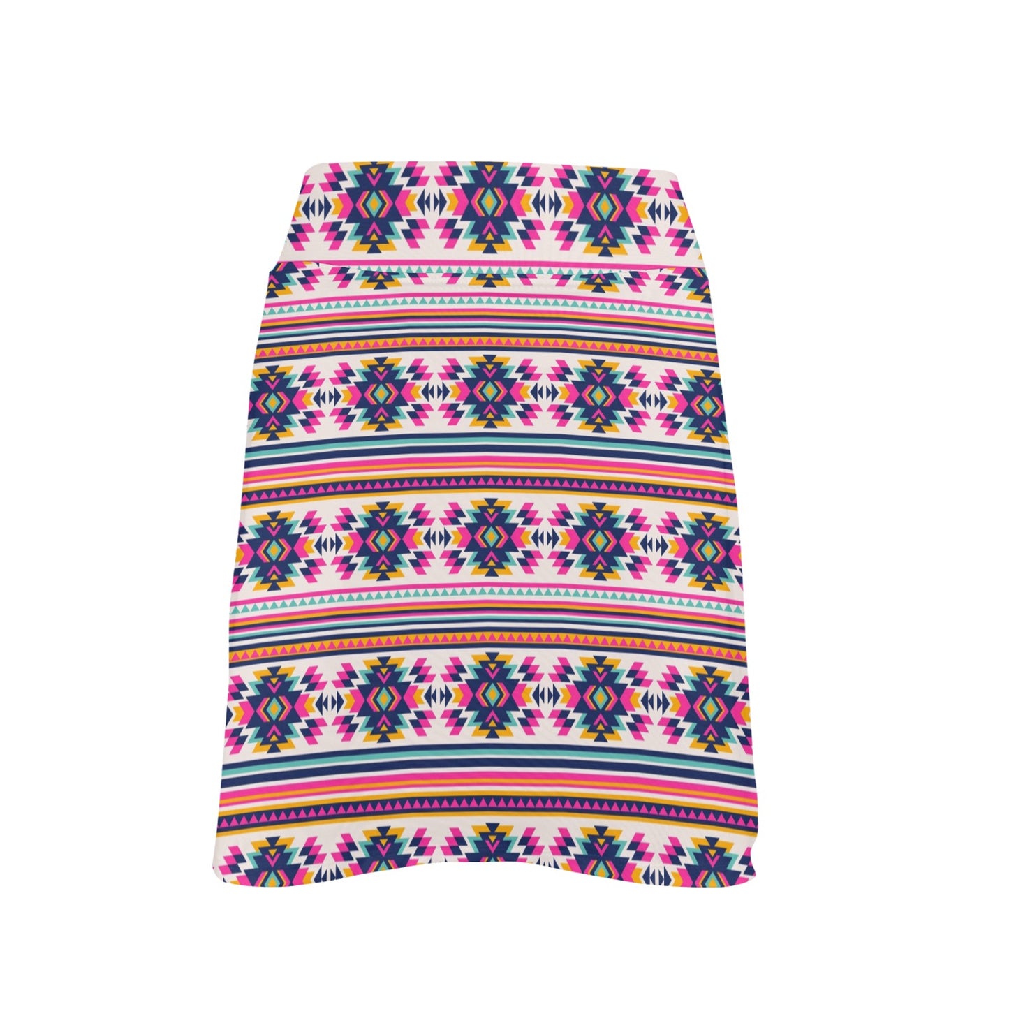 Indian Navajo Neon Themed Design Print 17" Golf & Pickleball Skort with Pockets