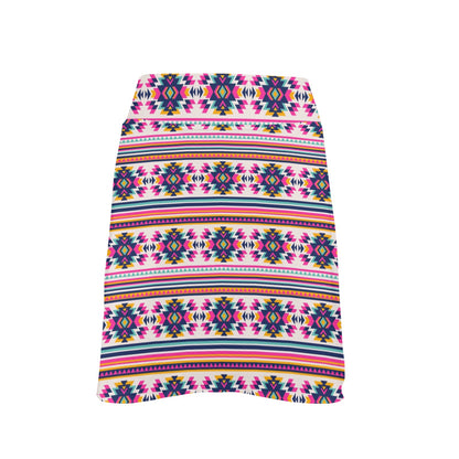 Indian Navajo Neon Themed Design Print 17" Golf & Pickleball Skort with Pockets