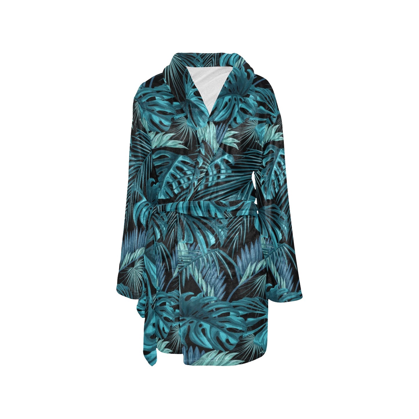 Palm Leaf Pattern Print Design A03 Women's Fleece Robe