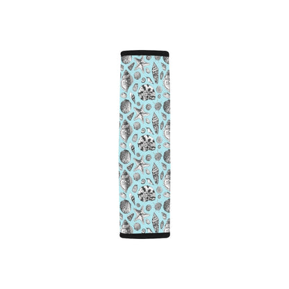 Seashell Beach Print Design LKS302 Car Seat Belt Cover