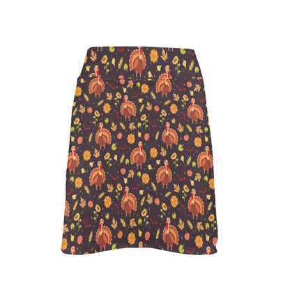 Thanksgiving Print Design LKS305 17" Golf & Pickleball Skort with Pockets