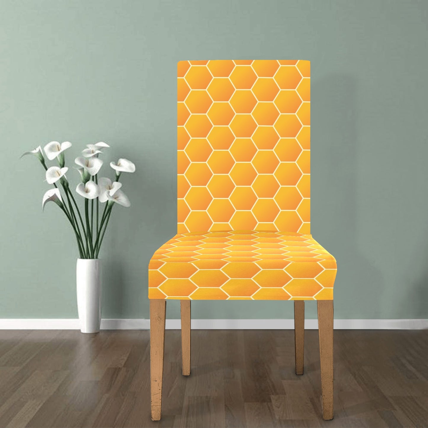 Honey Bee Honeycomb Print Design LKS3011 Dining Chair Slipcover