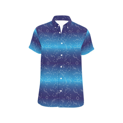Virgo Print Design LKS302 Men Short Sleeve Button Up Shirt